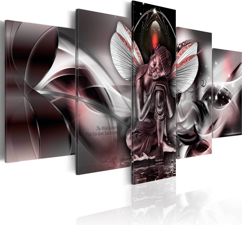 Leinwandbilder 200x100 cm h-A-0008-b-p Vlies Leinwandbild 5 tlg Kunstdruck modern Wandbilder XXL Wanddekoration Design Wand Bild ABSTRAKT BUDDHA