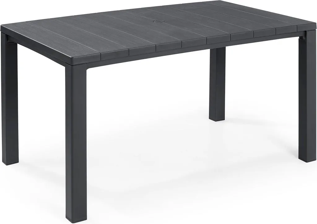 Dmora Tavolo Listowel 147x90cm - Tavolo Esterno 6 Posti Antracite