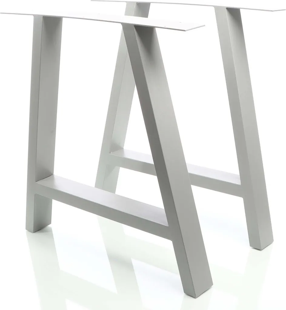 Pied de Table Stable et Robuste en Acier Gris - Solution pour Table DIY - 3