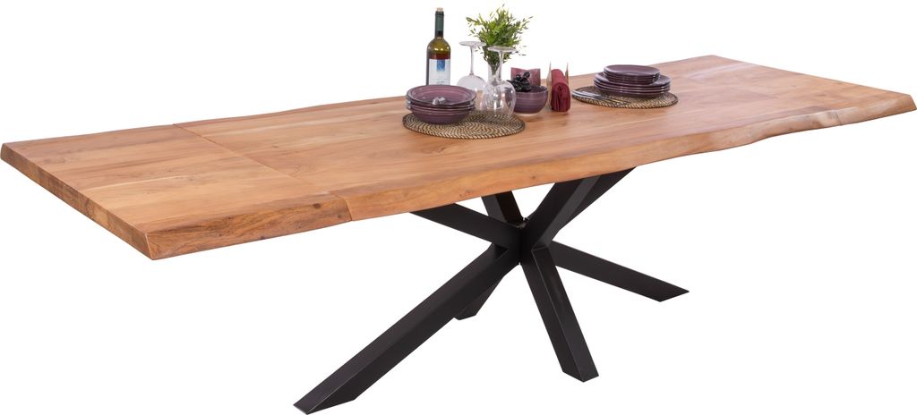Esstisch Baumkante Akazie natur 200 (300) x 100 Produktbild 