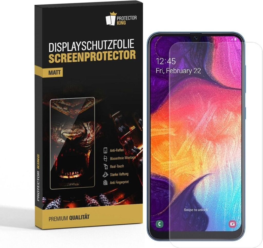 2x Displayfolie für Samsung Galaxy A50 ANTI-REFLEX Displayschutzfolie MATT