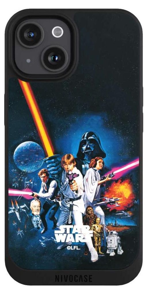 NIVOCASE Handyhülle für Apple iPhone 15 Hülle NIVOpure Case Schwarz Episode IV Fanartikel Star Wars