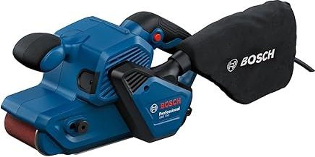 Bosch Professional Bandschleifer GBS 750 (850-W-Motor, inkl. Textilschleifband, Staubbeutel)