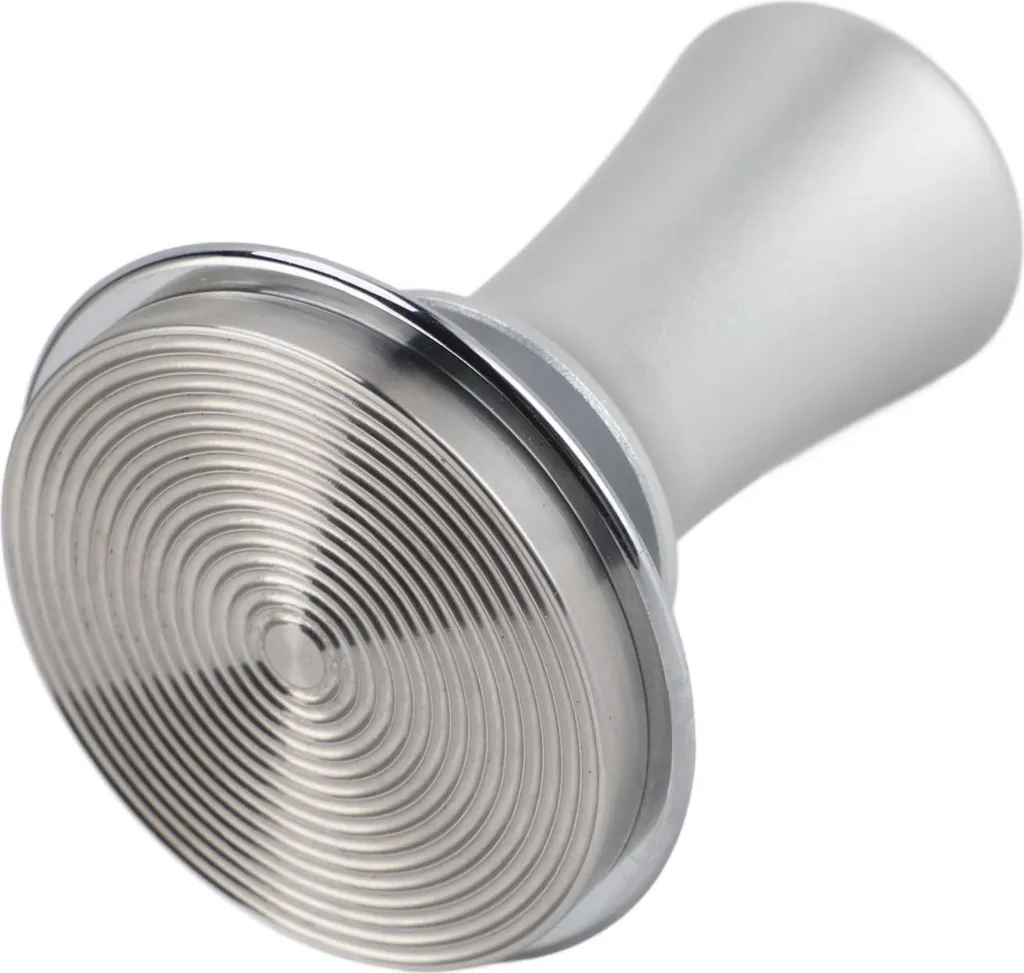 Kaffee Presse Tamper Komfortable Grip Professionelle flache Basis Kaffee Presse Werkzeug Tamper für Familie Silber Gewinde 2.3in