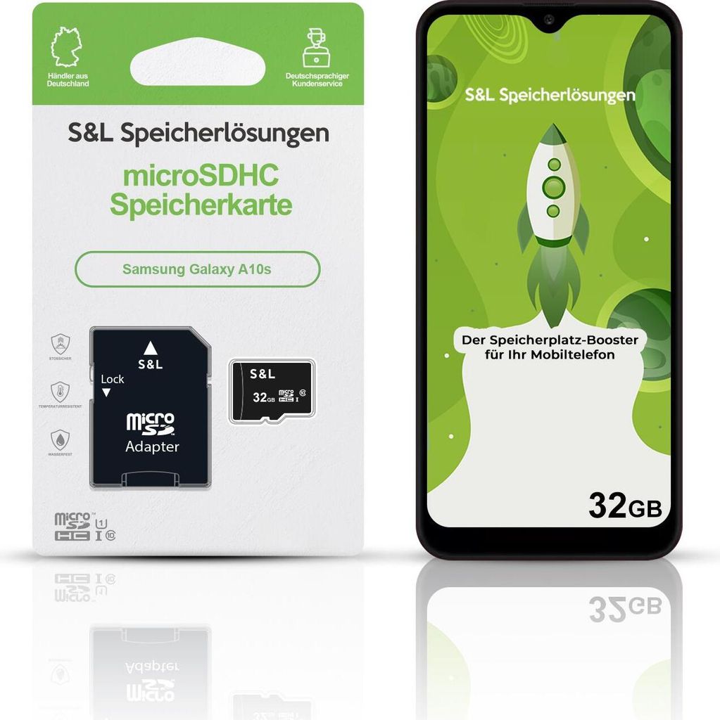 microSD Speicherkarte S&L für Samsung Galaxy A10s - Speicherkapazität: 32 GB