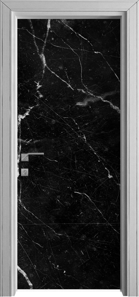Tür Selbstklebende 80x210 cm Türfolie Türtapete Klebefolie - schwarz Marmor