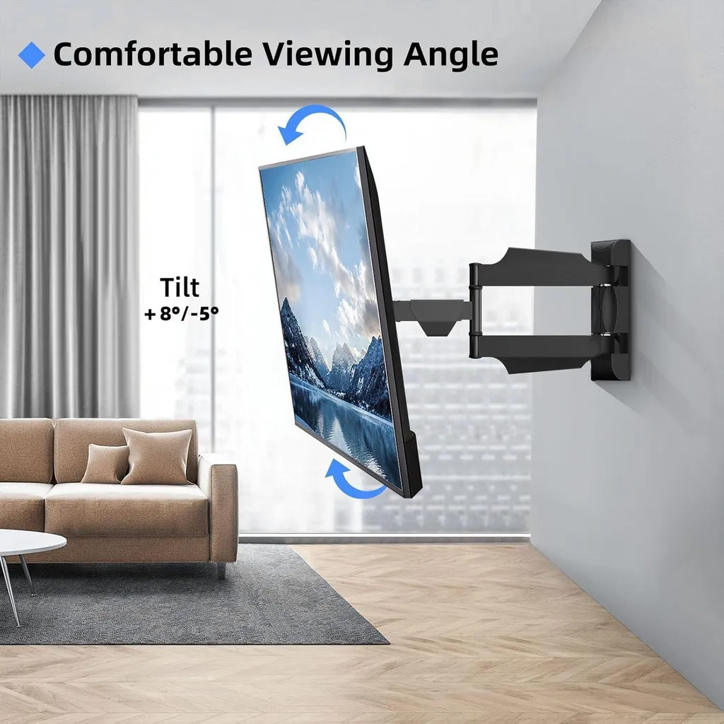 Support TV Orientable 32-55 Pouces avec Bras Extensible et Inclinable - 4
