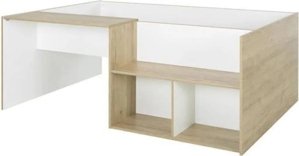 Lit combiné enfant OSCAR 90x190 cm - Chêne clair et Blanc - Diagonal - 4