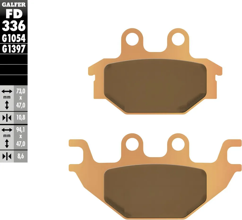 Plaquettes de frein Galfer FD336G1397 en métal fritté pour quad
