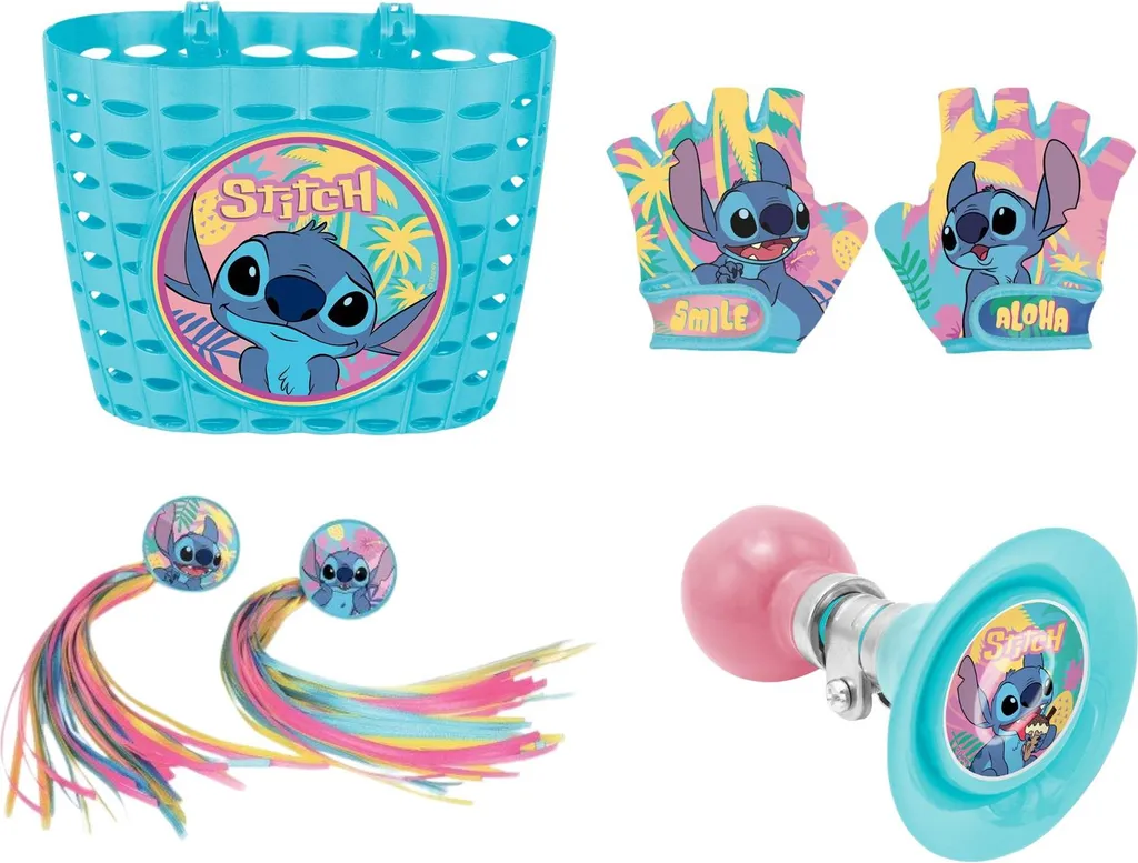 Accessoires Vélo Lilo & Stitch Panier et Corne de Brume Pack Complet