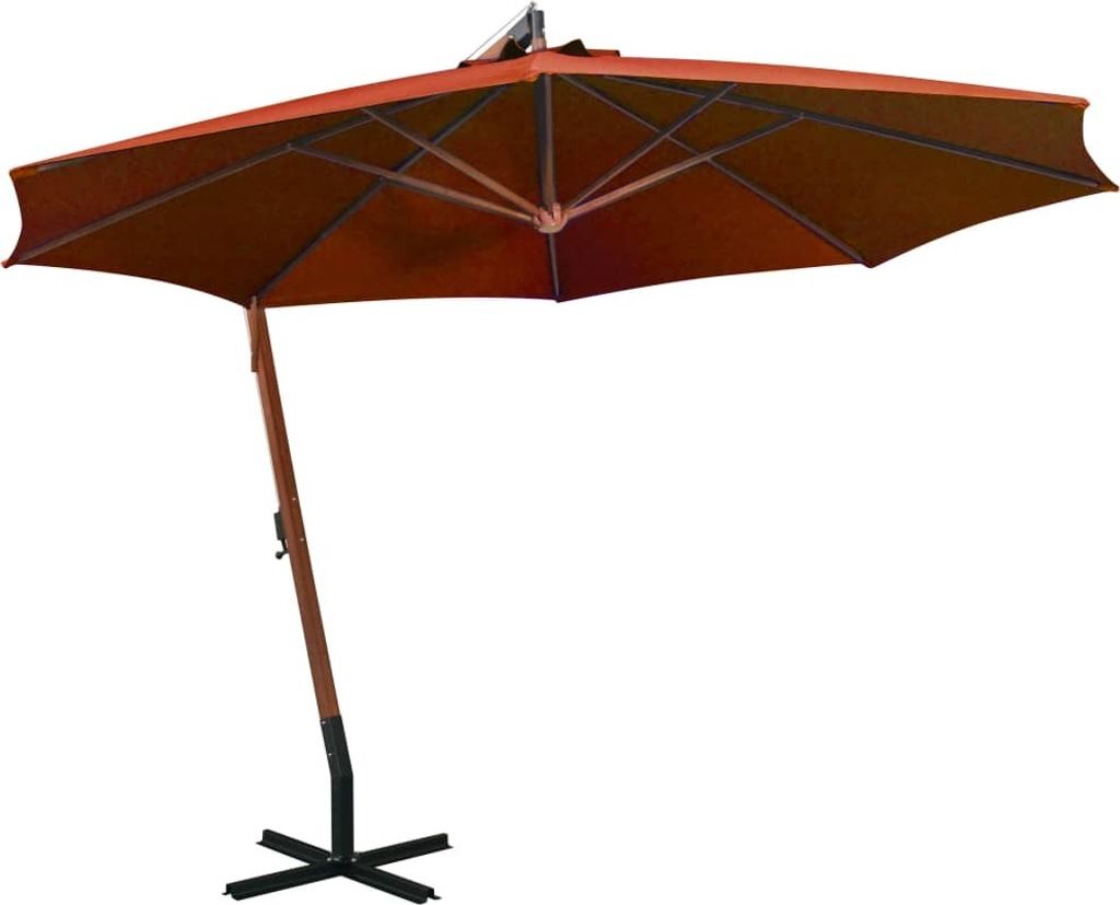Maison Exclusive - Ampelschirm mit Mast Terrakotta 3,5x2,9 m Massivholz Tanne