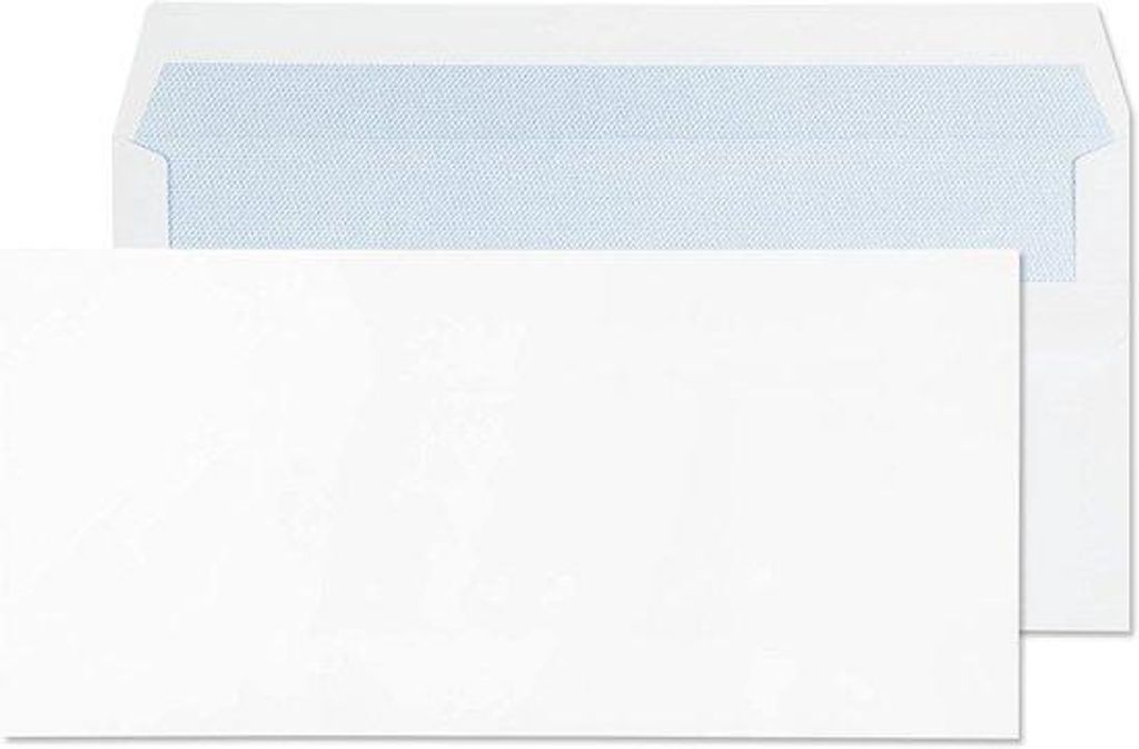 Selbstschließende Umschläge 110 x 220 mm - 100 Stück Weiß