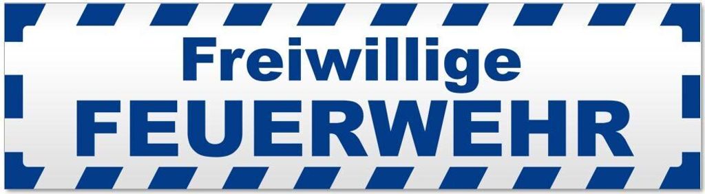 Kiwistar Freiwillige Feuerwehr gestreift Magnetschild Schild magnetisch - 45cm Verkehrsblau - Magnetfolie für Auto PKW Kfz