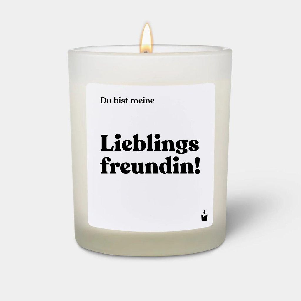 ChattyCandles Duftkerze Weiss Woody Du bist meine Lieblingsfreundin!