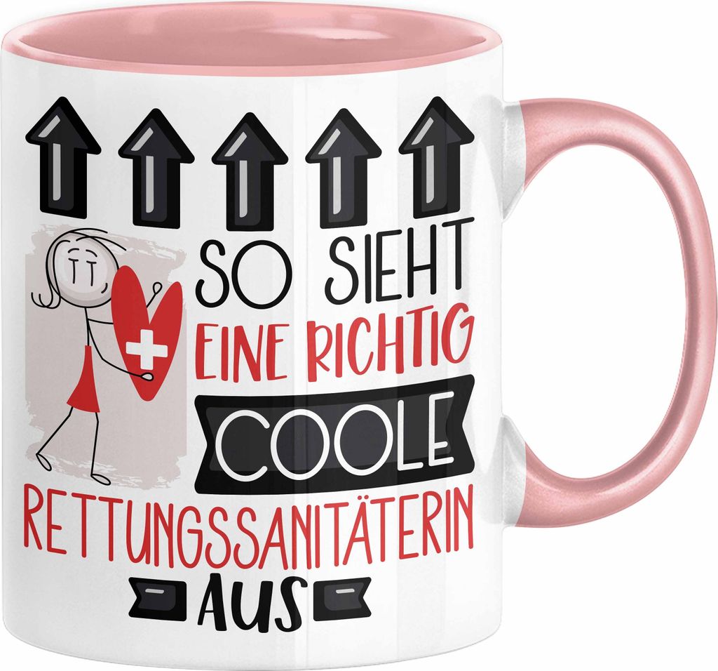 Rettungssanitäterin Geschenk Tasse Geschenkidee für Rettungssanitäterin Geburtstag Weihnachten Spruch So Sieht Eine Richtig Coole Rettungssanit...