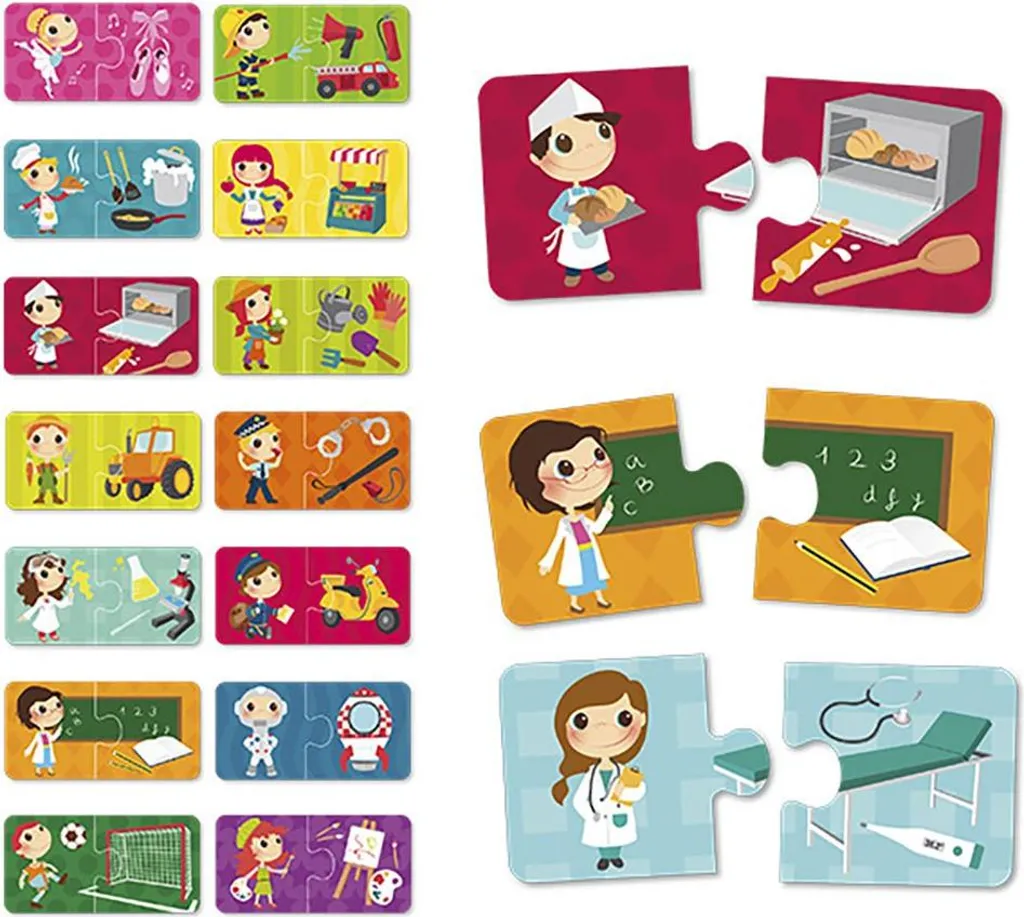 Puzzle Éducatif EurekaKids Métiers et Objets avec Pièces Larges dès 3 Ans