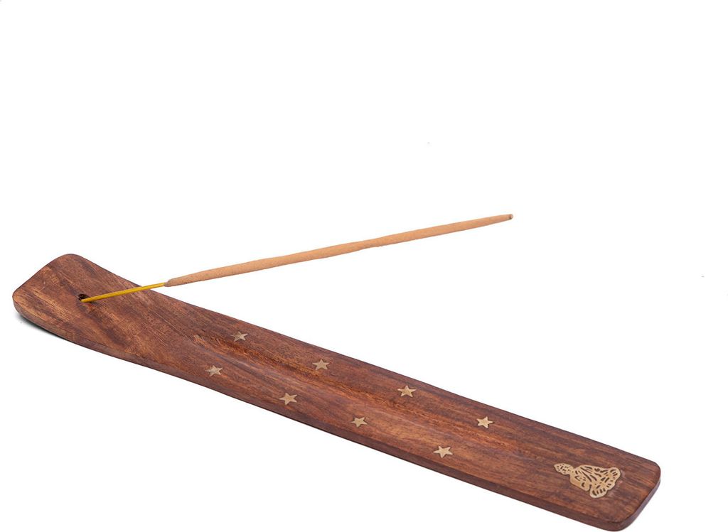 Räucherstäbchen-Halter, Schiffchen aus Holz Buddha