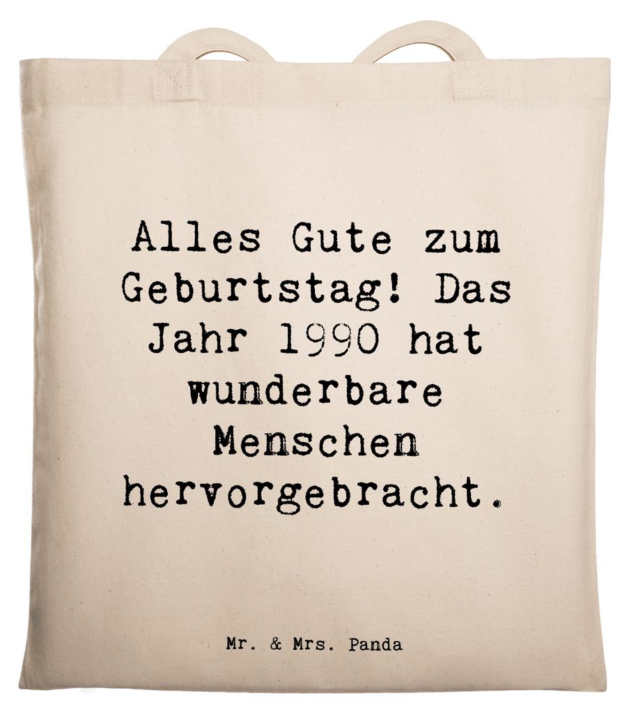 Mr. & Mrs. Panda Jutebeutel Spruch 1990 Geburtstag - Weiß - Geschenk, Alter, Tote Bag, Happy Birthday, wunderbare Menschen, Geburtstagsfeier, Beut...