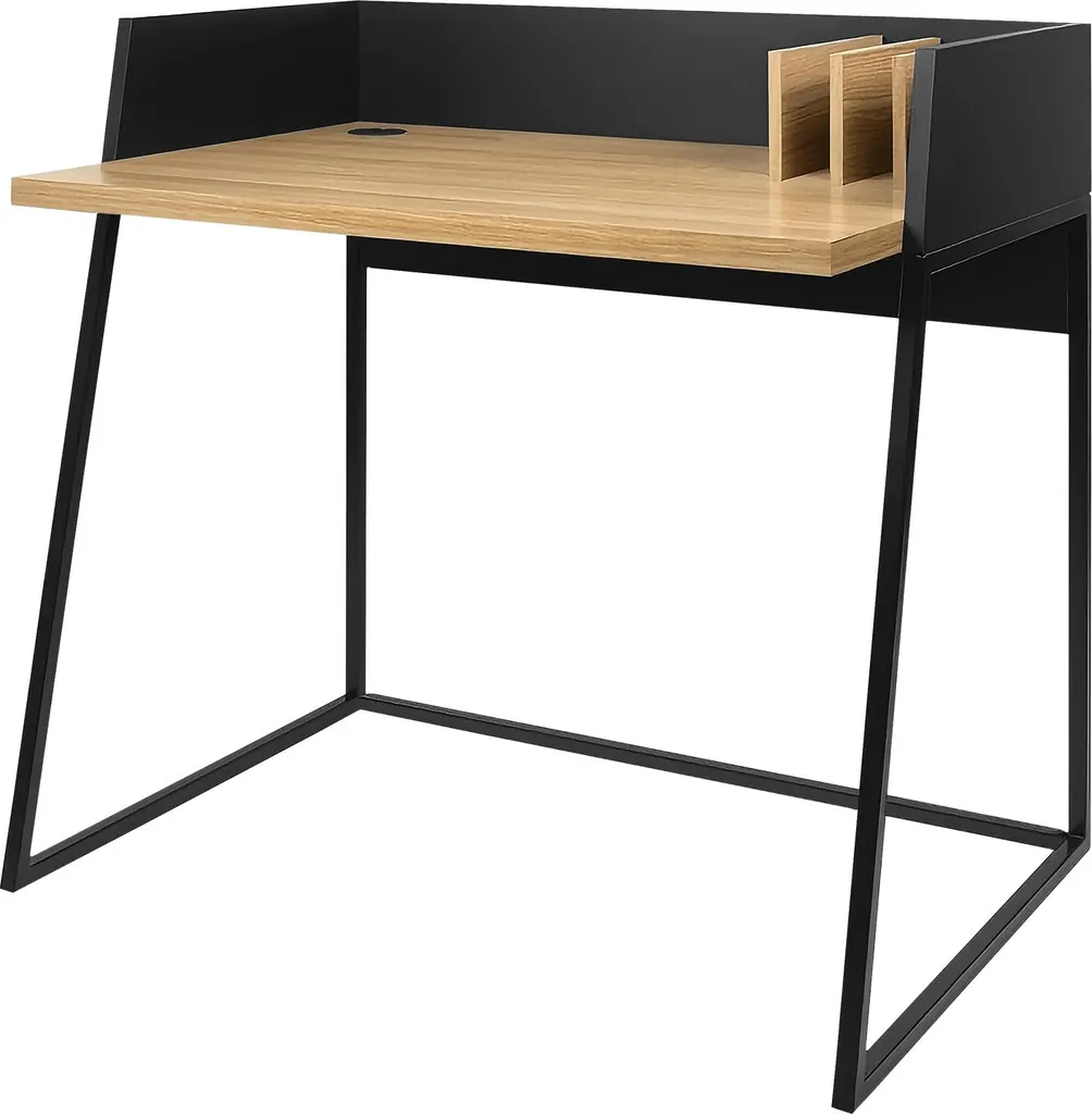 Bureau bois et noir CHARLES : fini le désordre avec ce bureau gain de place