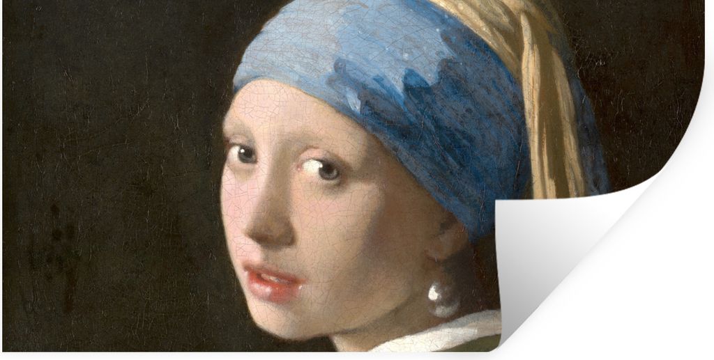MuchoWow Wandtattoo Wandsticker Wandaufkleber Das Mädchen mit dem Perlenohrring - Gemälde von Johannes Vermeer 120x60 cm Selbstklebend und Repo...