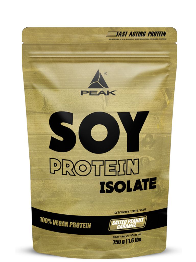Soja Protein Isolat - 750g : Salted Peanut Caramel I Pulver I Soy I pflanzliches Eiweiss I Eiweiß I ohne Gentechnik I hoher EAA Gehalt I gute Lös...