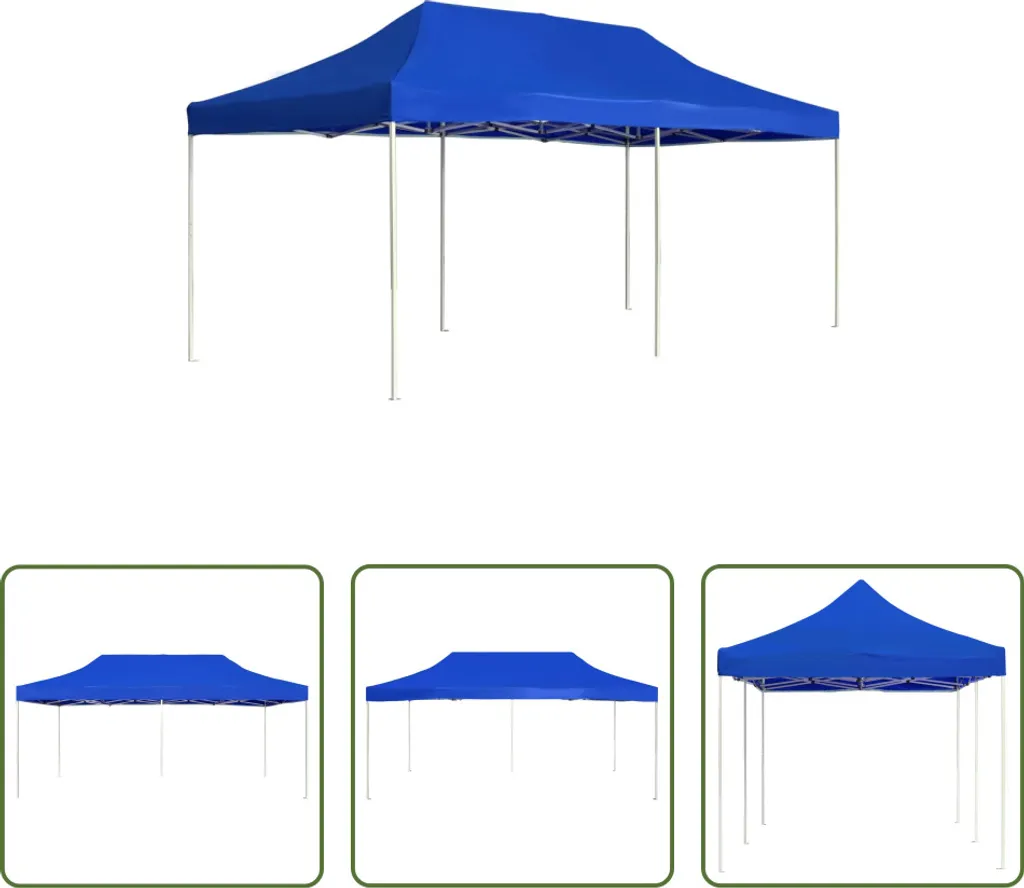 Tonnelle de réception bleue 6x3 m aluminium pour grands événements