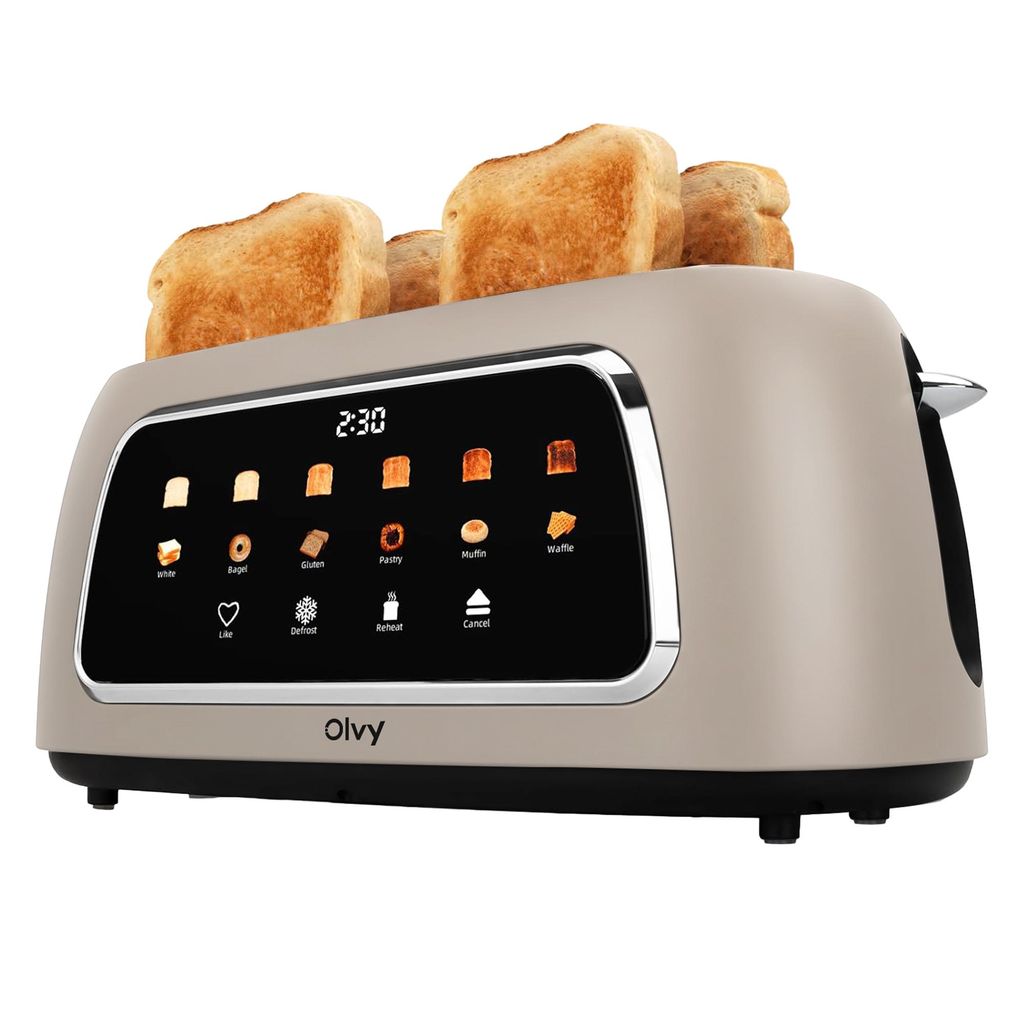 Olvy Toaster 4 Scheiben, Langschlitztoaster, Digitaldisplay Produktbild 