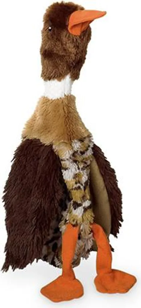 Nobby Anatra di Peluche Piatta 34cm Testa Marrone Gioco Cane Squeak