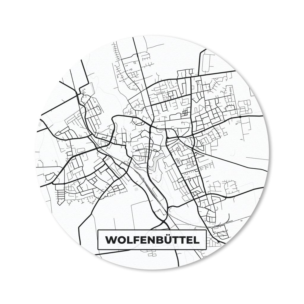 MuchoWow Mauspad Mousepad Wolfenbüttel - Stadtplan - Karte 50x50 cm - Mousepads - Maus Mat - Pad - Mausunterlage - Vinyl