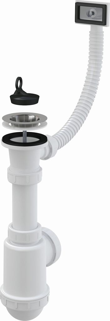 Alcadrain Spülbeckensiphon mit einem Edelstahlgitter DN 70 Produktbild 