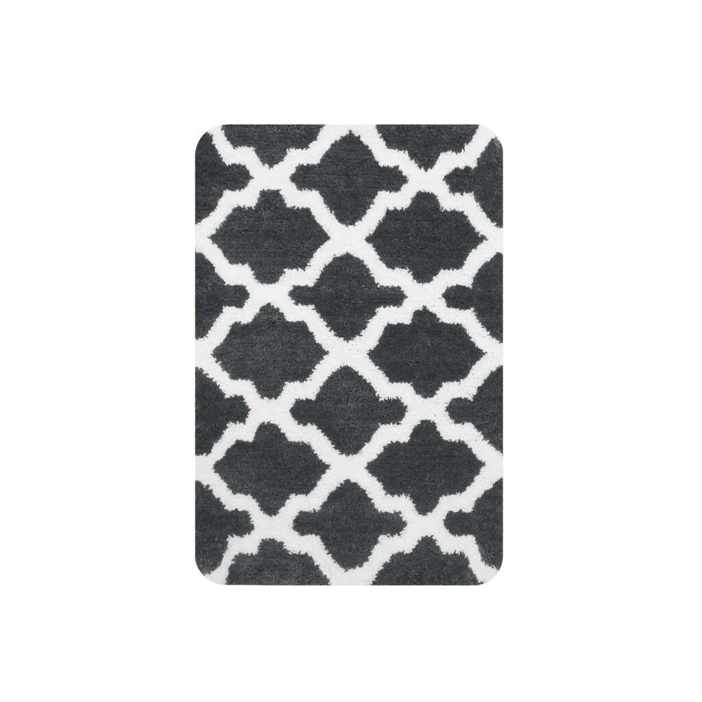 Tapis de bain anti-moisissure Toulon 60x90 cm anthracite pour sol sec