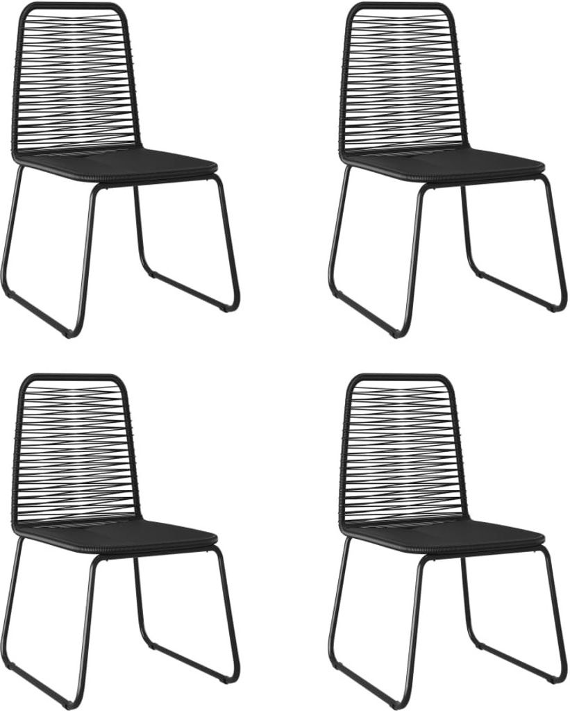 Gartenstühle 4 Stk. Poly Rattan Schwarz