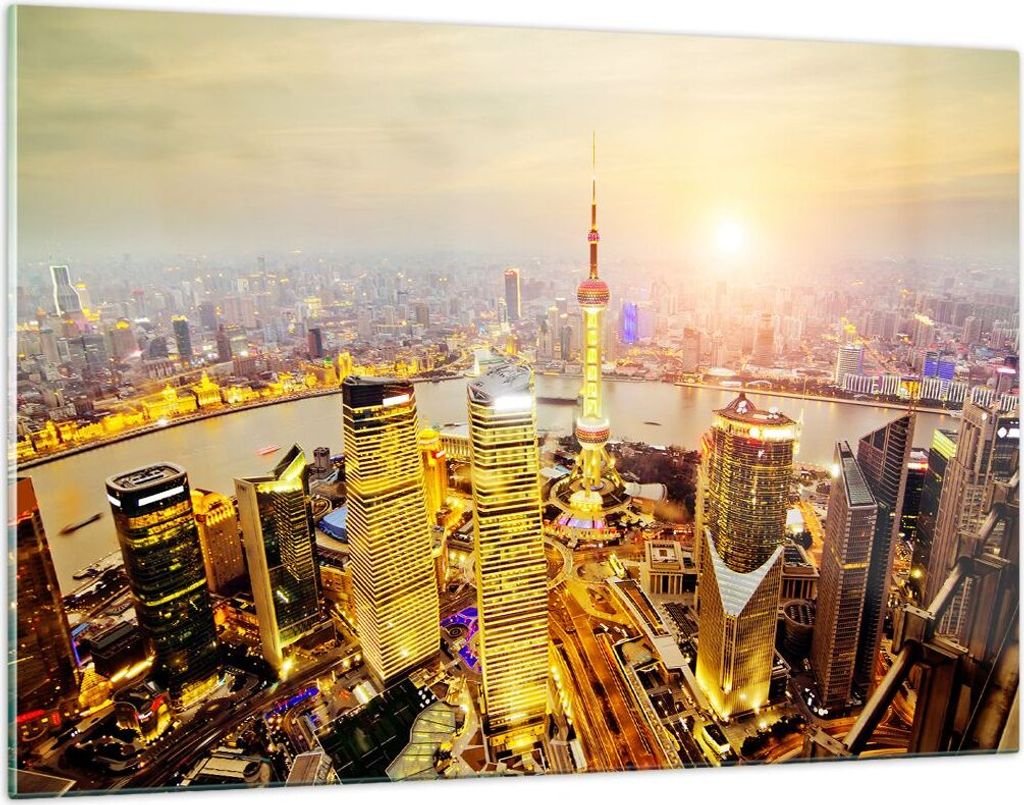 Bilder auf glas - Architektur asien gebäude - 120x80cm - Glasbilder - Wandbilder - Kunstdruck - zum Aufhängen bereit - Wanddekoration aus Glas - ...