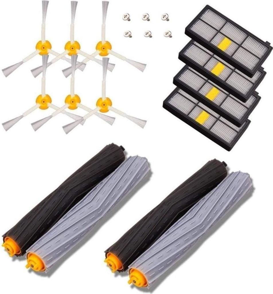 Kit zum Austauschen von kompatiblen Brosses-Teilen mit den iRobot Roomba-Serien 800, 860, 870, 880, 890 und 900, 960, 980 – Packung mit 14 Stück.