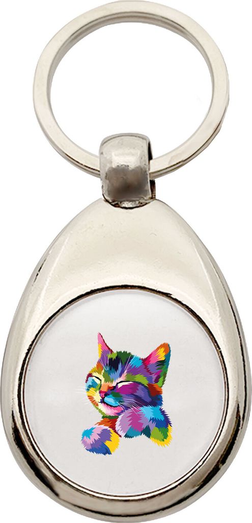 Huuraa Schlüsselanhänger Katze Colorful Metall Produktbild 