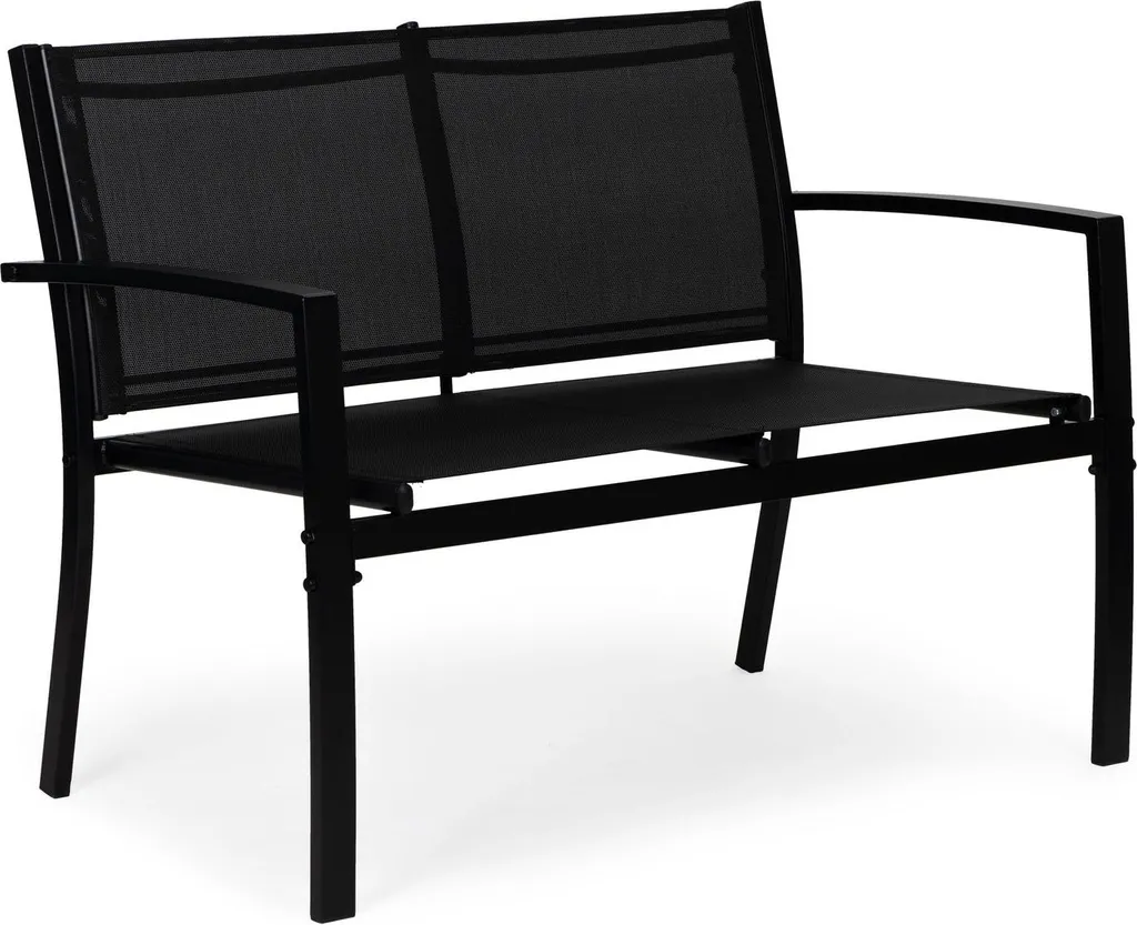 Ensemble de mobilier de jardin en métal : table, banc et 2 fauteuils