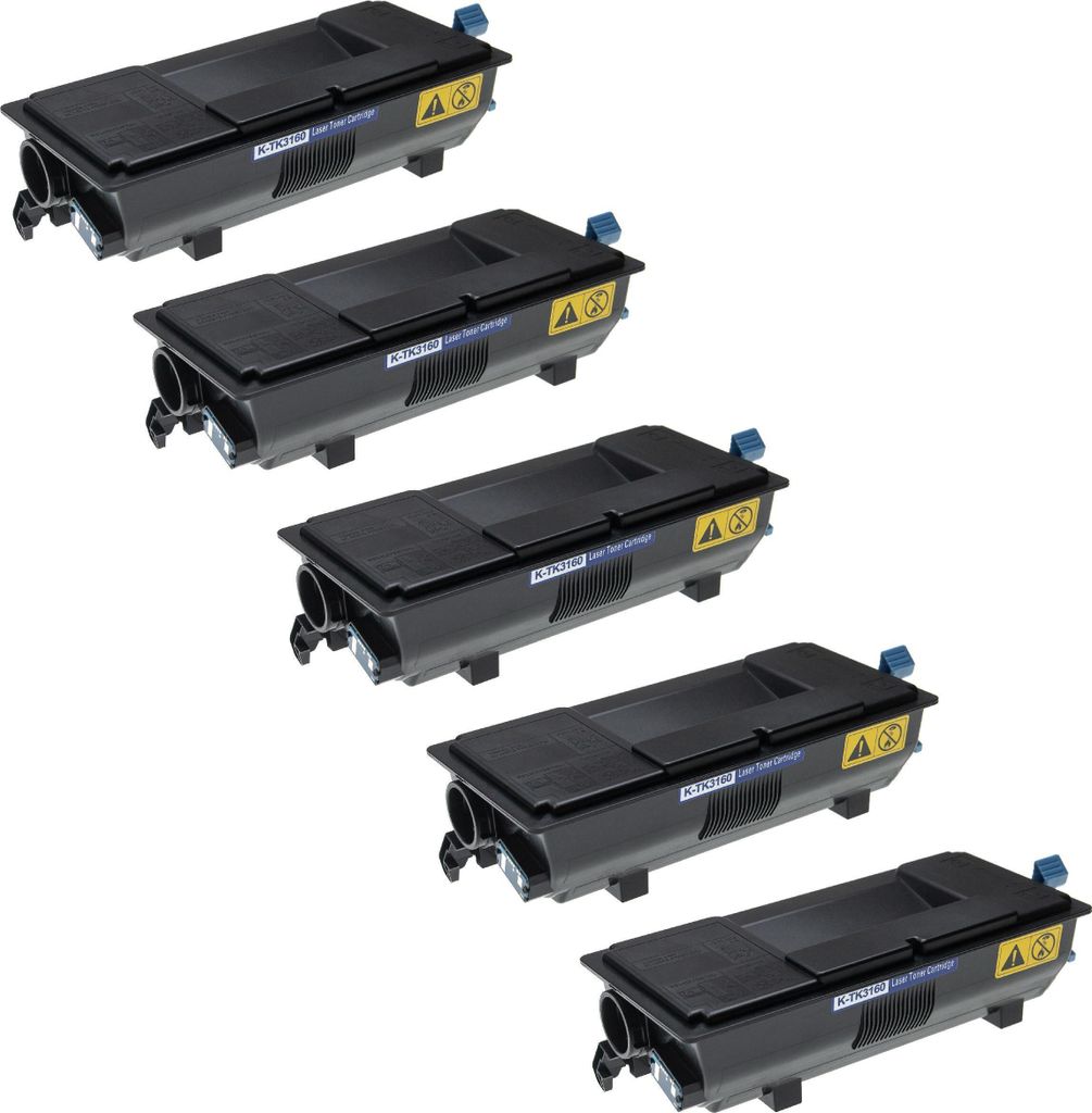 vhbw 5x Toner kompatibel mit Kyocera ECOSYS P 3145 dn, 3150 dn, 3155 dn, 3260 DN Drucker - Kompatible Tonerkartuschen + Resttonerbehälter, Schwarz