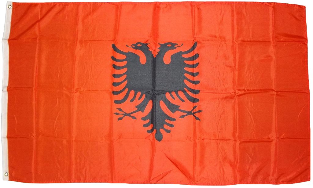 Flagge Fahne Albanien 150 cm x 90 cm mit Ösen für Innen und Außen Shqipëri 