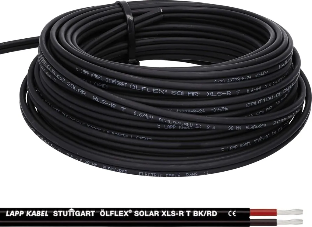 Câble Photovoltaïque 20m Lapp ÖLFLEX 2X4mm² pour Panneau Solaire