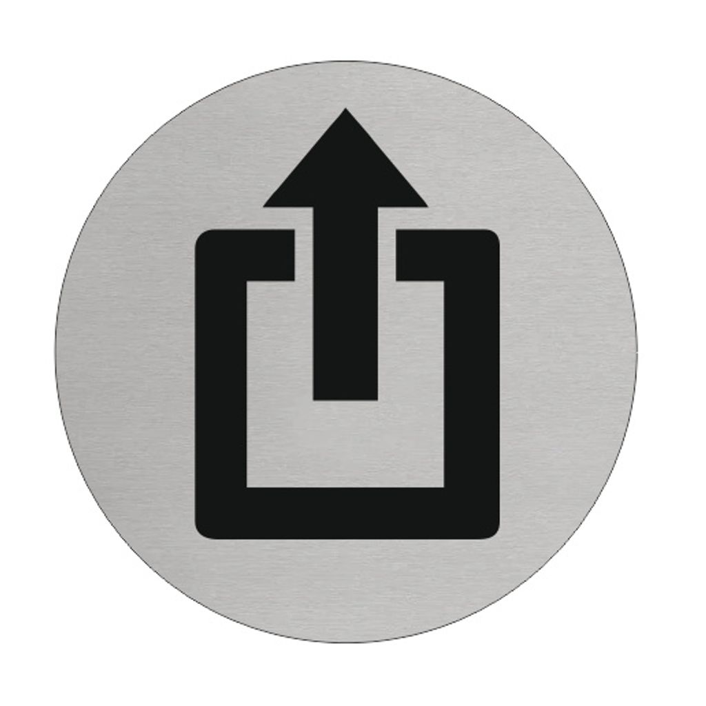 CombiCraft Aluminium Türschild 'Ausgang' - Ø75mm mit 3M-Klebeband