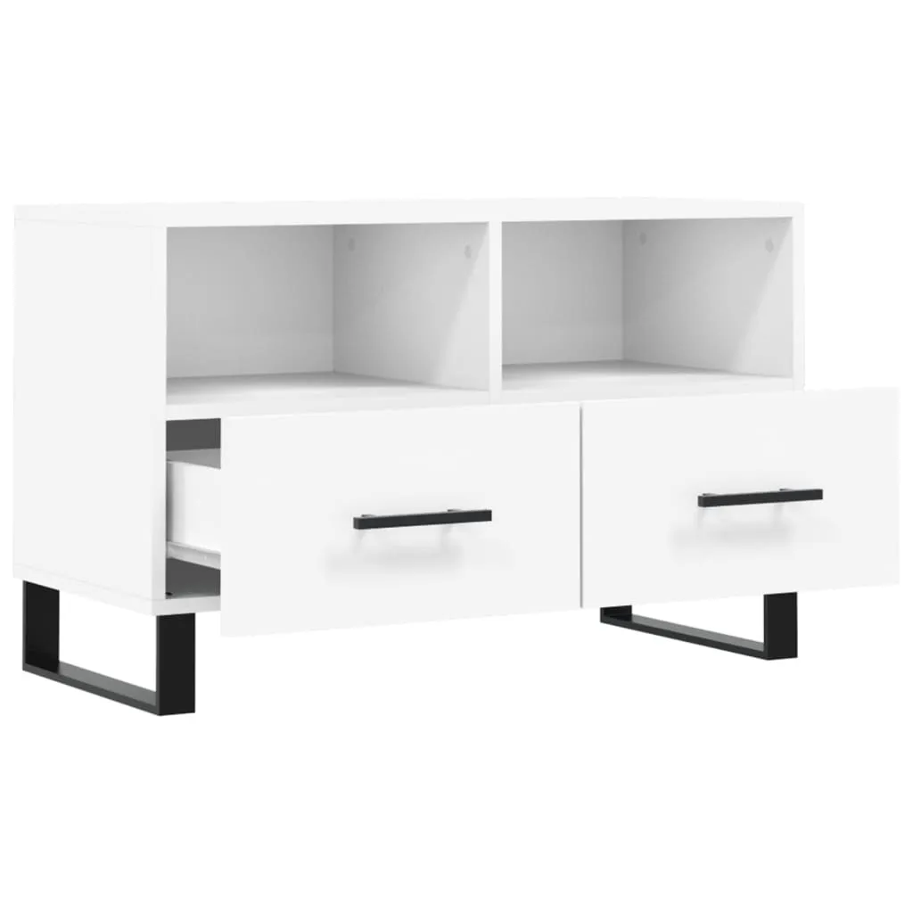 Mobile Porta TV Moderno Bianco 80x36x50 cm - Mobiletto Design Legno - 9