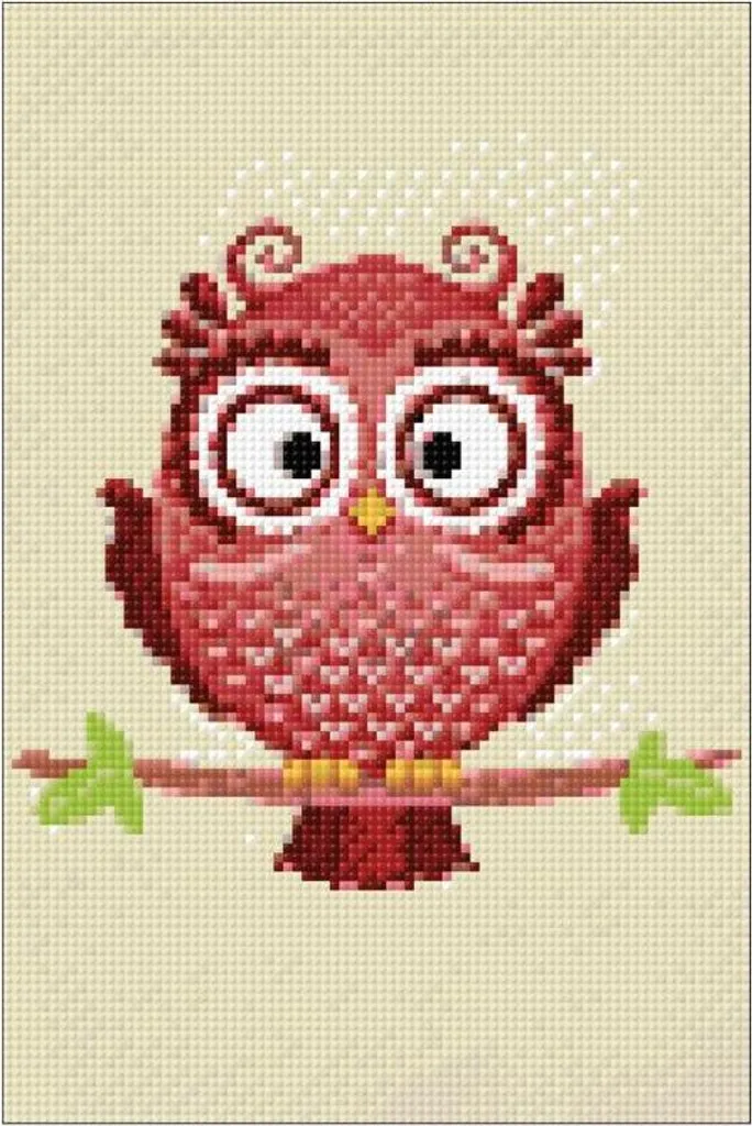 Wizardi Diamant Peinture Hibou Phil 20x30cm - Set Bricolage Complet
