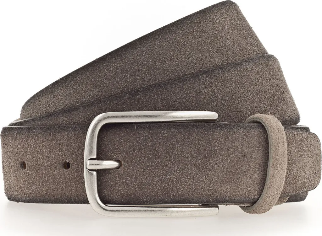 Regala lo stile Vanzetti: Cintura Pelle Velours W90 Light Grey Grigio