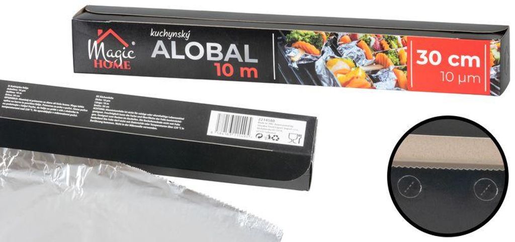 Alufolie MagicHome, 30 cm, L-10 m, 10 μm, Aluminium
