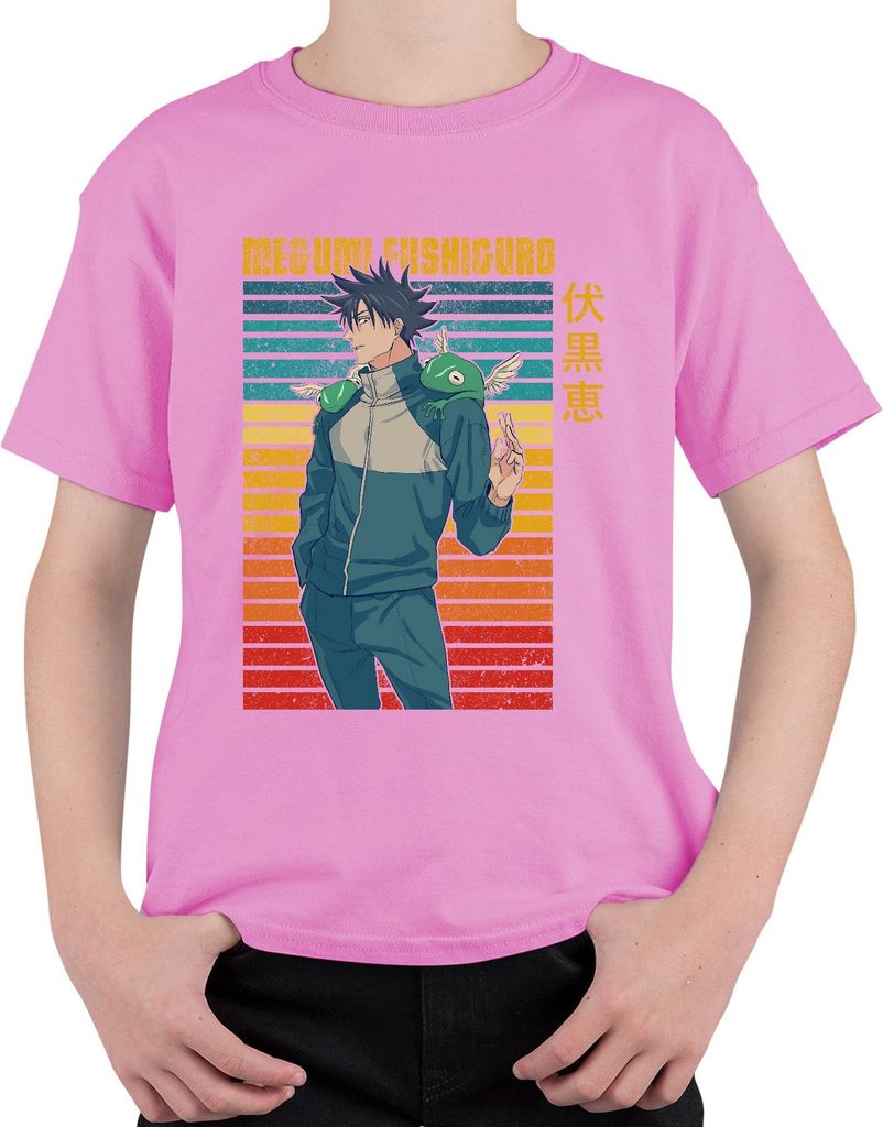 Megumi Fushiguro Jujutsu Kaisen Shikigami Frosch Geschenk Vintage Uni Kinder T-Shirt, Pink, 104