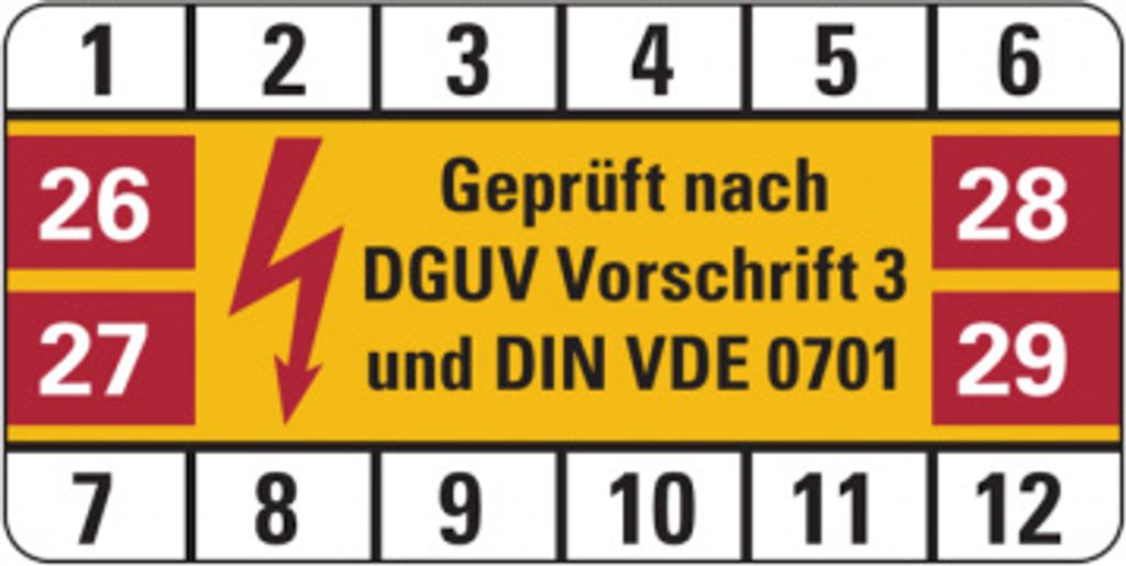 Dreifke Aufkleber Prüfplakette, DGUV Vorschrift 3 & DIN VDE 0701, Folie, 25x...