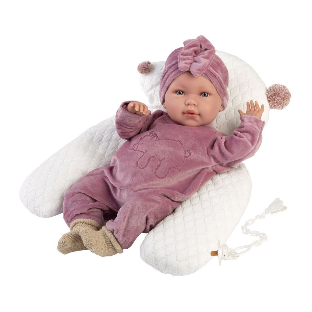 Llorens weinende Babypuppe Mimi Rosa mit Turban und Sound 42 cm
