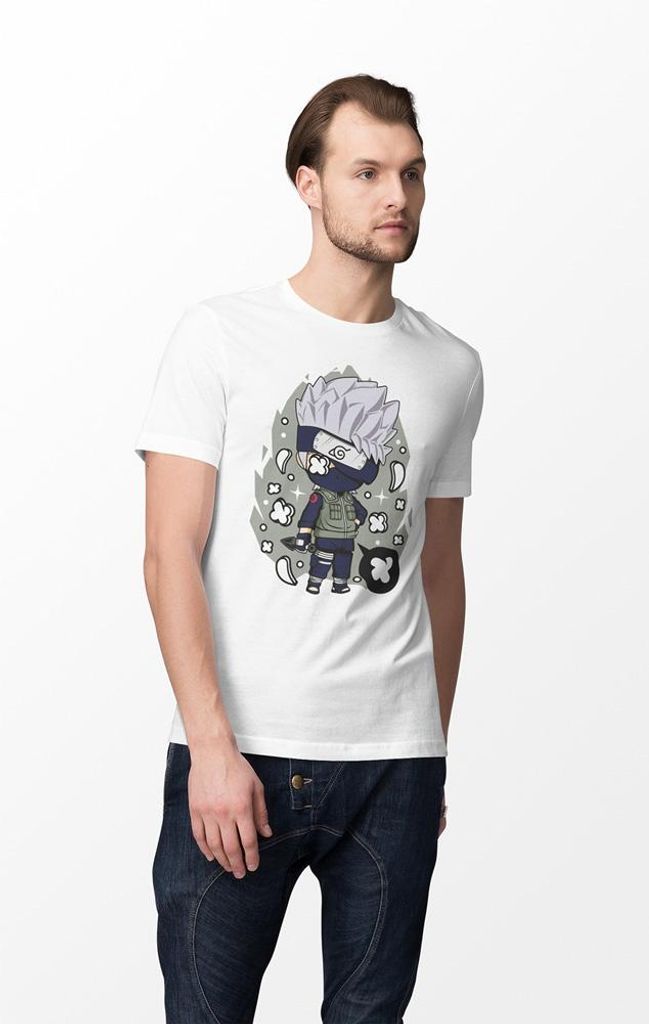D&B Férfi Uni Polo PC00015 Kakashi Weiß-Größe 5XL