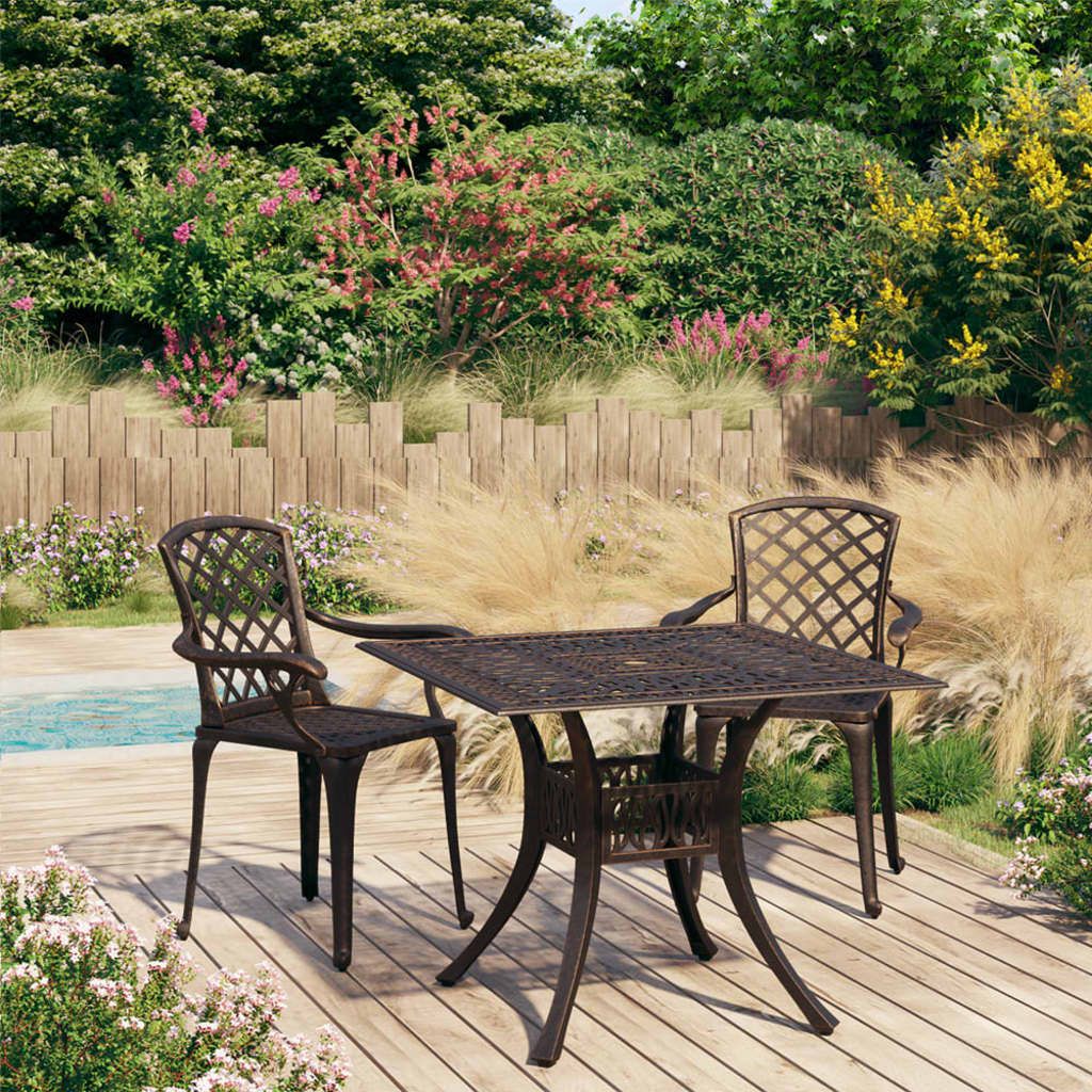 3-tlg. Bistro-Set Aluminiumguss Bronzen , Gartenmöbel-Sets Design 2024