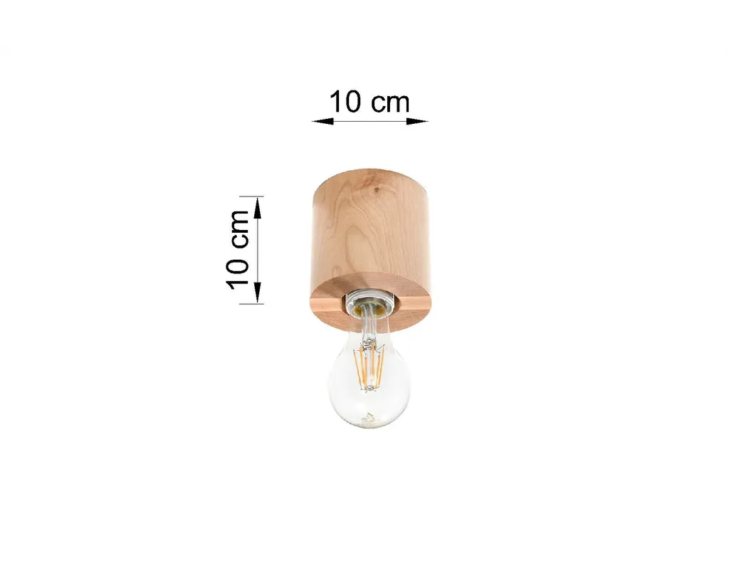 Lampada Cubo Legno SALGADO Sollux | Stile Industrial Loft E27 10cm - 16